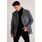 Buratti Slim Fit Cepli Pamuklu Kaşe Kaban Erkek Kaban 5841015 - 2XL - Açık Gri