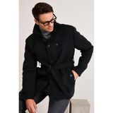 Buratti Slim Fit Cepli Pamuklu Kaşe Kaban Erkek Kaban 5841015 - 2XL - Füme