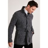 Buratti Slim Fit Cepli Pamuklu Kaşe Kaban Erkek Kaban 5841015 - Siyah Desenli