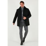 Buratti Slim Fit Erkek Kaban Çıkarılabilir Tüylü Yaka Detaylı Polyester Malzeme ile Kalın Tasarım 58400217 - Siyah - XL
