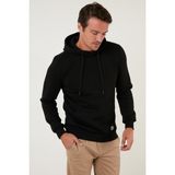 Buratti Slim Fit Kapüşonlu Kanguru Cepli İçi Tüylü Yumuşak Şardonlu Sweat Erkek SWEAT 5905281 - 2XL - Siyah