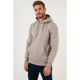 Buratti Slim Fit Kapüşonlu Kanguru Cepli Içi Tüylü Yumuşak Şardonlu Sweat Erkek Sweat 5905281 - Kül Grisi