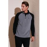 Buratti Slim Fit Yarım Fermuarlı Kışlık Şardonlu Erkek Polar 5906055 GRİ
