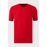 Buratti Streç Pamuklu Regular Fit Bisiklet Yaka T Shirt Erkek T Shirt 5902981 - Kırmızı - 2XL