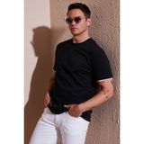 Buratti Streç Pamuklu Regular Fit Bisiklet Yaka T Shirt Erkek T Shirt 5902981 - Siyah