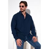 Buratti Streç Pamuklu Regular Fit Gömlek Erkek Gömlek CF25W128861 - İndigo