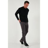 Buratti Streç Pamuklu Regular Fit Normal Bel Düz Paça Pantolon Erkek Pantolon 674002 - Füme - 30