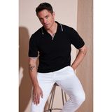 Buratti Streç Pamuklu Regular Fit Şerit Detaylı Polo Yaka T Shirt Erkek POLO YAKA T SHİRT 5902768 - 2XL - Siyah