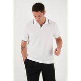 Buratti Streç Pamuklu Regular Fit Şerit Detaylı Polo Yaka T Shirt Erkek POLO YAKA T SHİRT 5902768 - Ekru