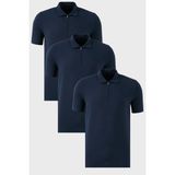 Buratti Streç Pamuklu Regular Fit Yarım Fermuarlı 3'lü Paket Polo Yaka T Shirt Erkek Polo Yaka T Shirt 5902972S3 - İndigo - XL
