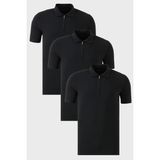 Buratti Streç Pamuklu Regular Fit Yarım Fermuarlı 3'lü Paket Polo Yaka T Shirt Erkek Polo Yaka T Shirt 5902972S3 - Siyah - Siyah - Siyah