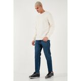 Buratti Streç Pamuklu Slim Fit Normal Bel Boru Paça Jeans Erkek Kot Pantolon 5900S28MILANO - Lacivert - 30