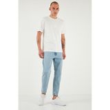 Buratti Streç Pamuklu Slim Fit Normal Bel Boru Paça Jeans Erkek Kot Pantolon 5900S601MILANO - Açık Mavi - 32