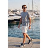 Buratti Streç Pamuklu Slim Fit Sıfır Yaka T Shirt Erkek T Shirt 5902639 - Açık Gri - 2XL