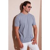 Buratti Streç Pamuklu Slim Fit Sıfır Yaka T Shirt Erkek T Shirt 5902639 - Açık Gri