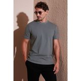 Buratti Streç Pamuklu Slim Fit Sıfır Yaka T Shirt Erkek T Shirt 5902639 - Açık Haki