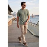 Buratti Streç Pamuklu Slim Fit Sıfır Yaka T Shirt Erkek T Shirt 5902639 - Elma - 2XL