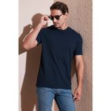 Buratti Streç Pamuklu Slim Fit Sıfır Yaka T Shirt Erkek T Shirt 5902639 - İndigo