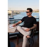 Buratti Streç Pamuklu Slim Fit Sıfır Yaka T Shirt Erkek T Shirt 5902639 - Siyah - 2XL