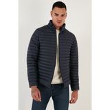 Buratti Su Itici Slim Fit Cepli Dik Yaka Şişme Mont Erkek Mont 649010 - Lacivert - XL