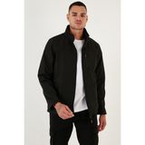 Buratti Su İtici Slim Fit Dik Yaka Softshell İnce Mont Erkek MONT 649003 - Siyah
