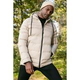Buratti Su Itici Slim Fit Soğuğa ve Rüzgara Dayanıklı Kapüşonlu Şişme Mont Erkek Mont 649005 - Taş - 2XL