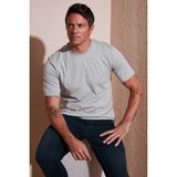 Buratti Yazı Detaylı Pamuklu Regular Fit Bisiklet Yaka T Shirt Erkek T Shirt 59020203 - Kül Rengi