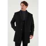 Buratti Yırtmaçlı Slim Fit Mono Yaka Kaşe Erkek Kaban 58400589 SİYAH