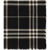 Burberry Check Siyah Yün Kadın Atkı - Standart