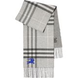Burberry Ekd Jacq Desenli Gri Kaşmir Çift Taraflı Kadın Atkı - Standart