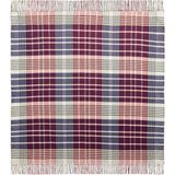 Burberry Ekose Desenli Yün Kaşmir Karışımlı, Püsküllü Lüks Battaniye - Kırmızı - 140 x 140 cm