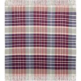 Burberry Ekose Desenli Yün Kaşmir Karışımlı, Püsküllü Lüks Battaniye - Kırmızı - 140 x 140 cm