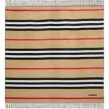 Burberry Icon Stripe Kaşmir Yün Karışım Lüks Battaniye - Bej - 140 x 140 cm