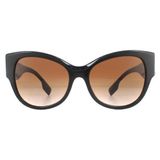 Burberry Kadın Güneş Gözlüğü - Cat-eye Siyah Kemik Çerçeve Kahverengi Degrade Cam %100 UV Koruma 0BE