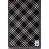 Burberry Wide Check Silk Siyah Yün Kadın Atkı - Standart