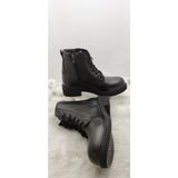 Burç Siyah Deri Bağlı,Armalı,Yandan Fermuarlı Erkek Postal Bot - Siyah - 40 - St00941-Siyah-40
