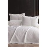 Burçak 3 Parça Çift Kişilik Pike Takımı 240X260 Krem - Çİft Kişilik