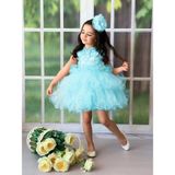 Burçak Butik Çiçekli Elbise - 5 - 6 Yaş - Mavi
