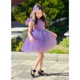 Burçak Butik Kız Çocuk Hayal Tül ve Astarlı Elbise - 7 - 8 Yaş - Mor