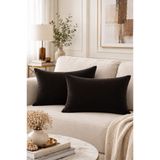 BURCIN HOME 30x50 Acı Kahve Kırlent Kılıfı İkili Set Modern Soft Dekoratif Dikdörtgen Koltuk & Yatak Kırlenti