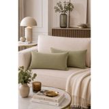 BURCIN HOME 30x50 Adaçayı Yeşili (Sage Green) Kırlent Kılıfı İkili Set Modern Soft Dekoratif Dikdörtgen Koltuk & Yatak Kırlenti