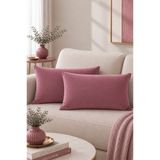 BURCIN HOME 30x50 Gül Kurusu Kırlent Kılıfı İkili Set Modern Soft Dekoratif Dikdörtgen Koltuk & Yatak Kırlenti