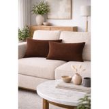 BURCIN HOME 30x50 Kahverengi Kırlent Kılıfı İkili Set Modern Soft Dekoratif Dikdörtgen Koltuk & Yatak Kırlenti