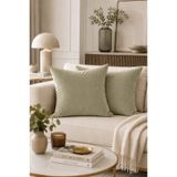 BURCIN HOME Adaçayı Yeşili (Sage Green) Kırlent Kılıfı İkili Set Dekoratif Modern Koltuk Kırlenti 45x45 / 50x50 / 40x40