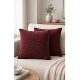 BURCIN HOME Bordo Kırlent Kılıfı İkili Set Dekoratif Premium Dokulu Modern Koltuk Kırlenti 45x45 / 50x50 / 40x40