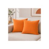 BURCIN HOME Turuncu Kırlent Kılıfı İkili Set Dekoratif Modern Koltuk Kırlenti 45x45 / 50x50 / 40x40