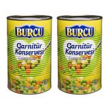 Burcu Garnitür Konservesi, Bezelye ve Havuç Karışımı, 4000 gr, 2 Adet