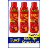 Burcu Ketçap Acı Büfe Tipi 650 gr x 3 Adet