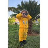 Burcumay Civcivli Peluş Sarı Kız Erkek Çocuk Kışlık Pamuklu Pijama Takımı