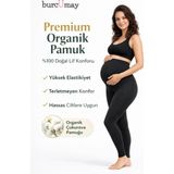 Burcumay Pamuklu Yüksek Bel Göbek Destekli ve Siyah Esnek Penye Hamile Taytı
